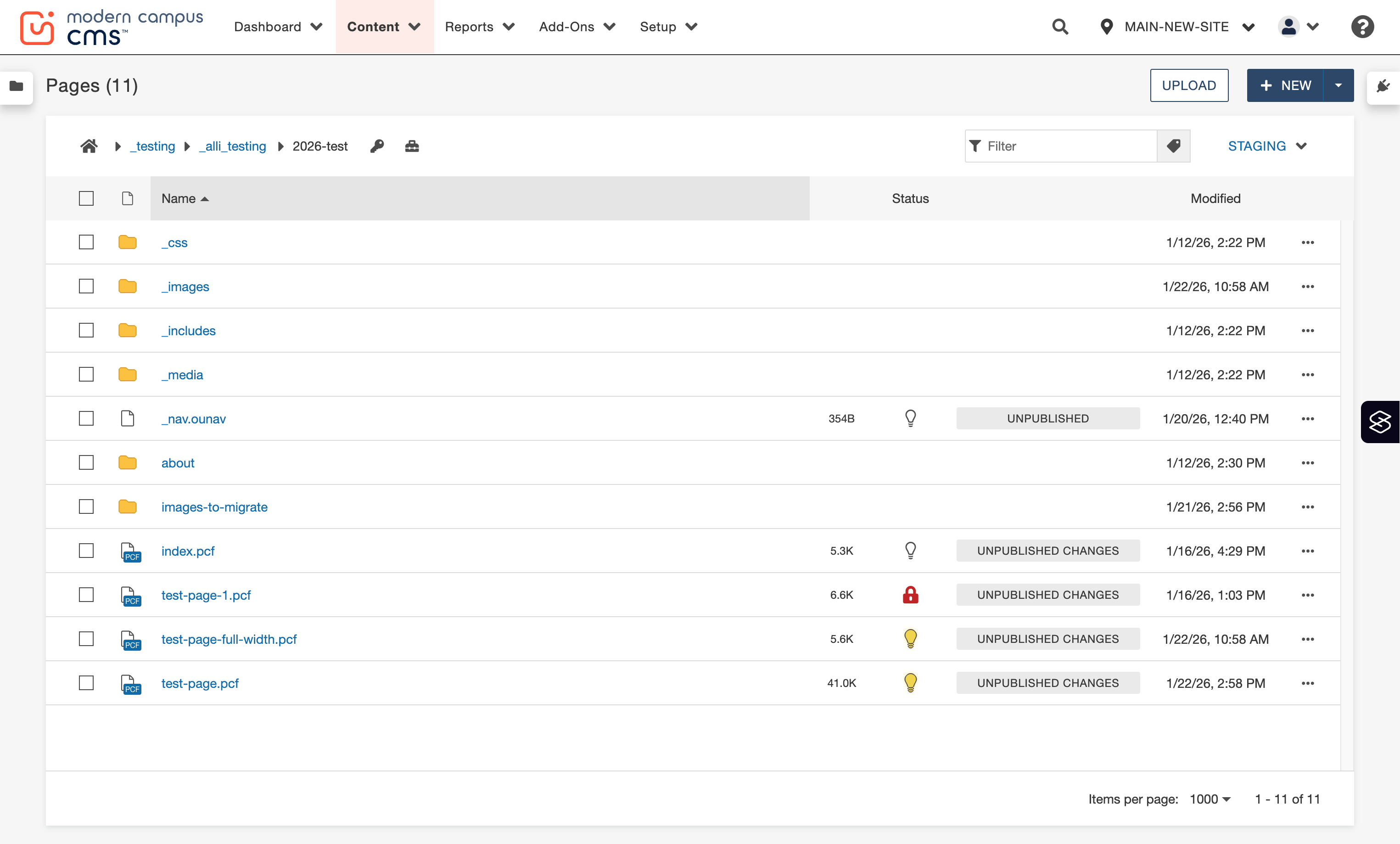 Navigate to your site in Modern Campus.