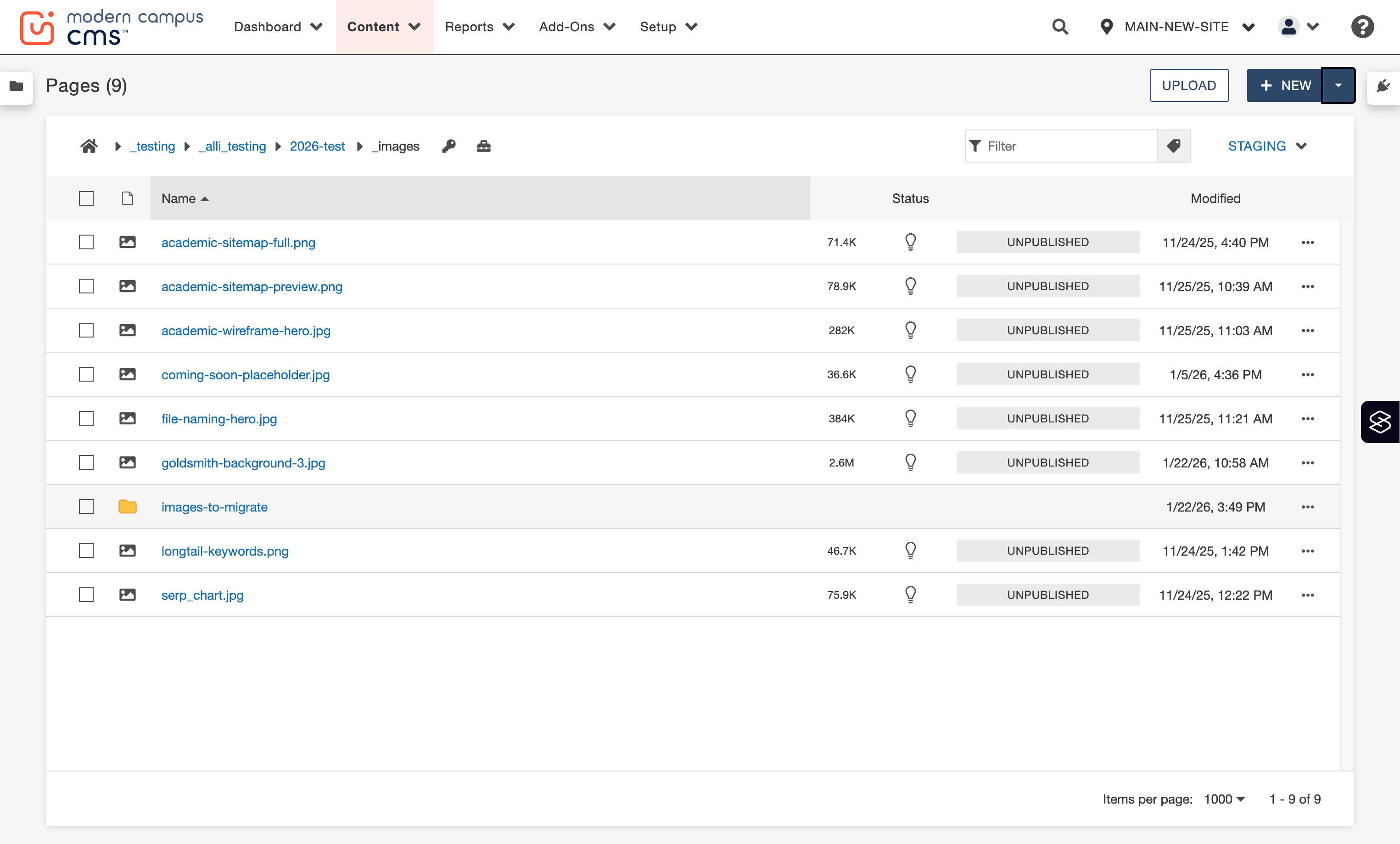 You will see the new images-to-migrate folder in your Images folder.
