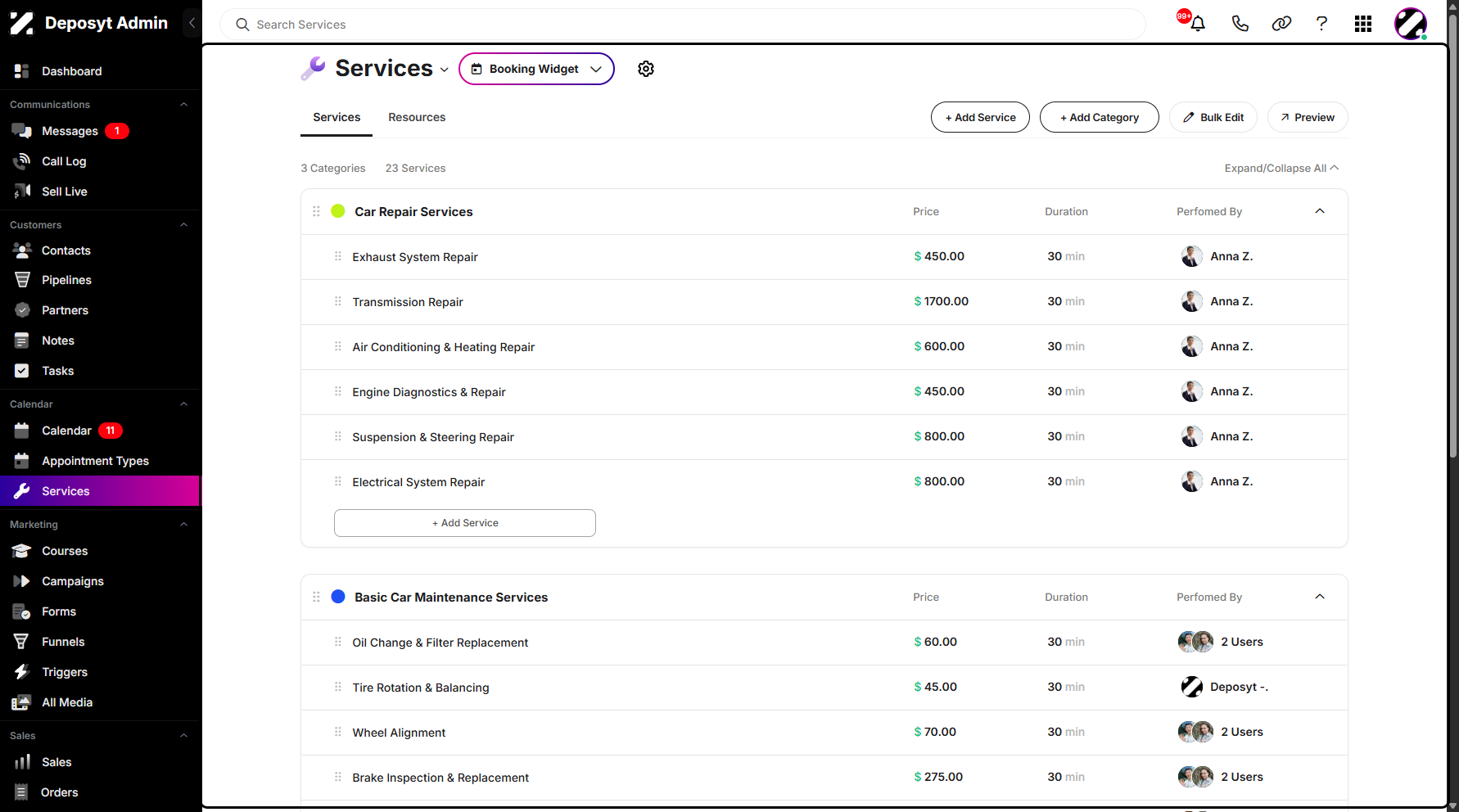 Step 2: You will then be navigated to the Services.
