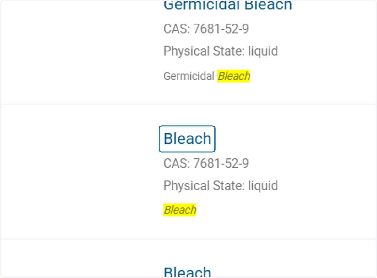 Select the option that best represents the chemical