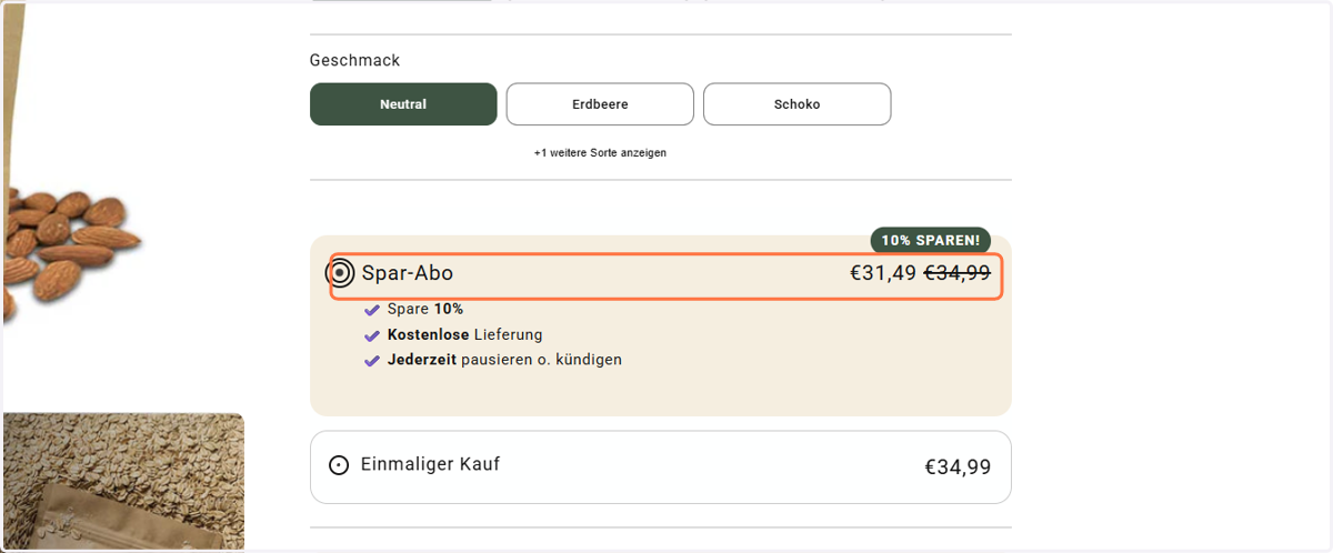 Klicke auf Spar-Abo