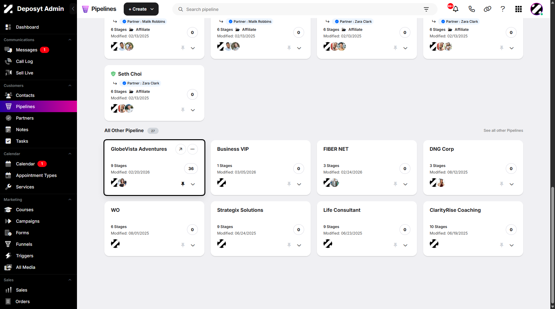 Step 3: Select a pipeline, then click on it to open.