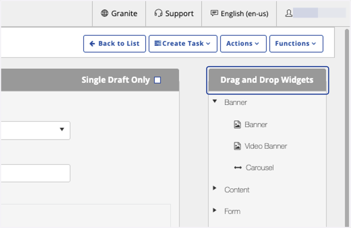Go to your Drag and Drop Module drawer - Select your the widget you want and drag it to the zone of your choice.