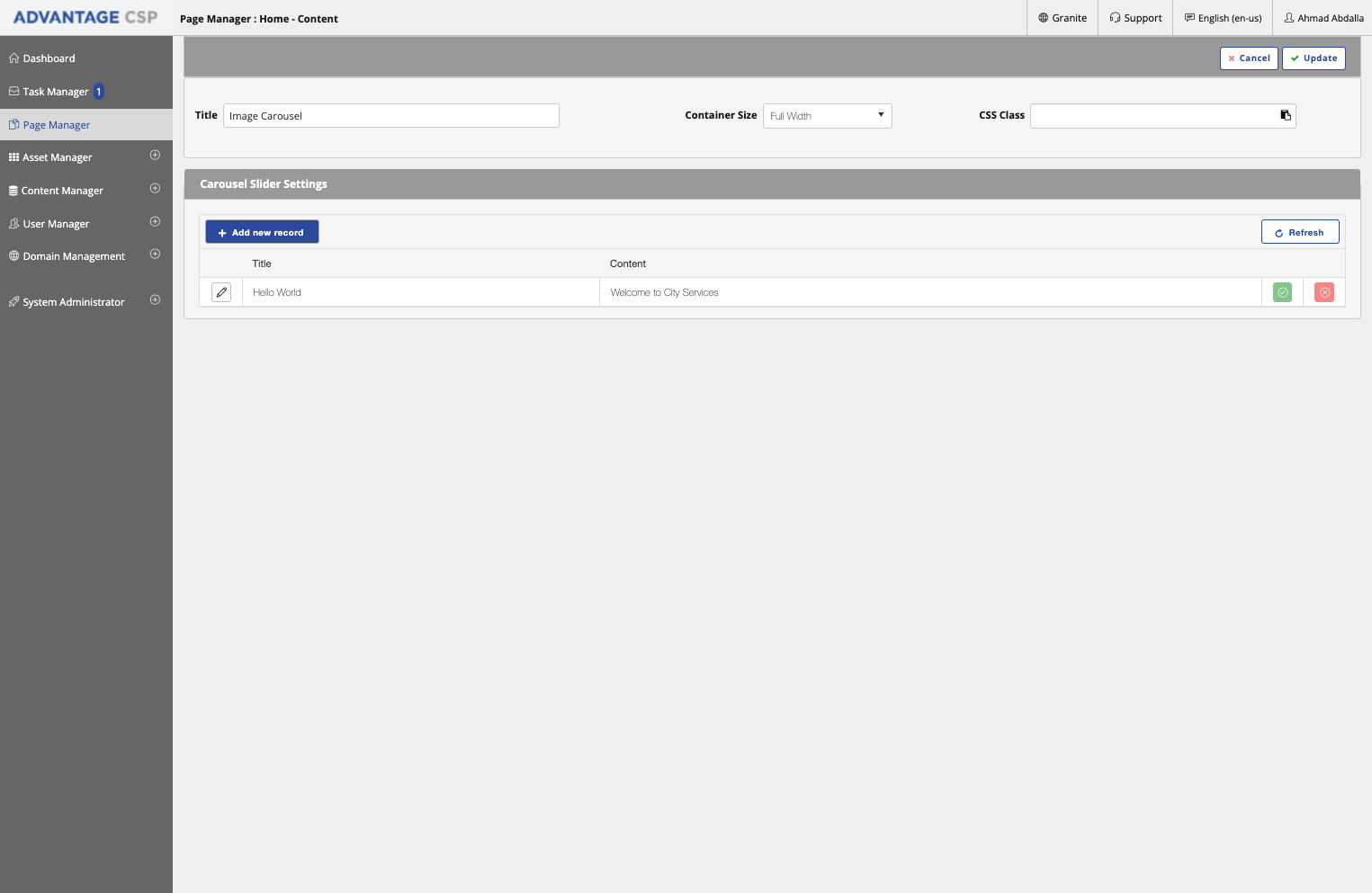 Click on Add new record
