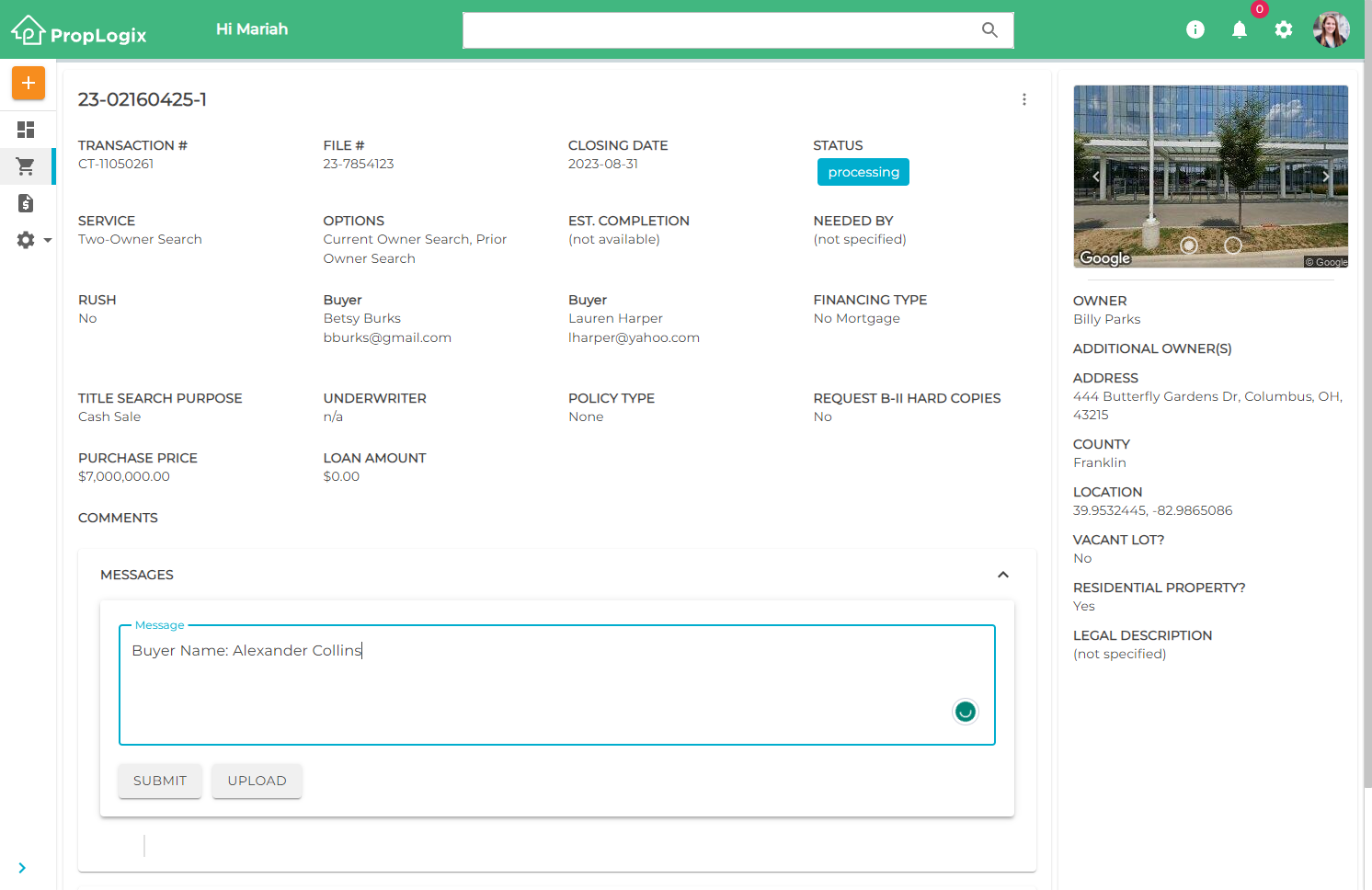 How do I add a new buyer name to my update order? - PropLogix