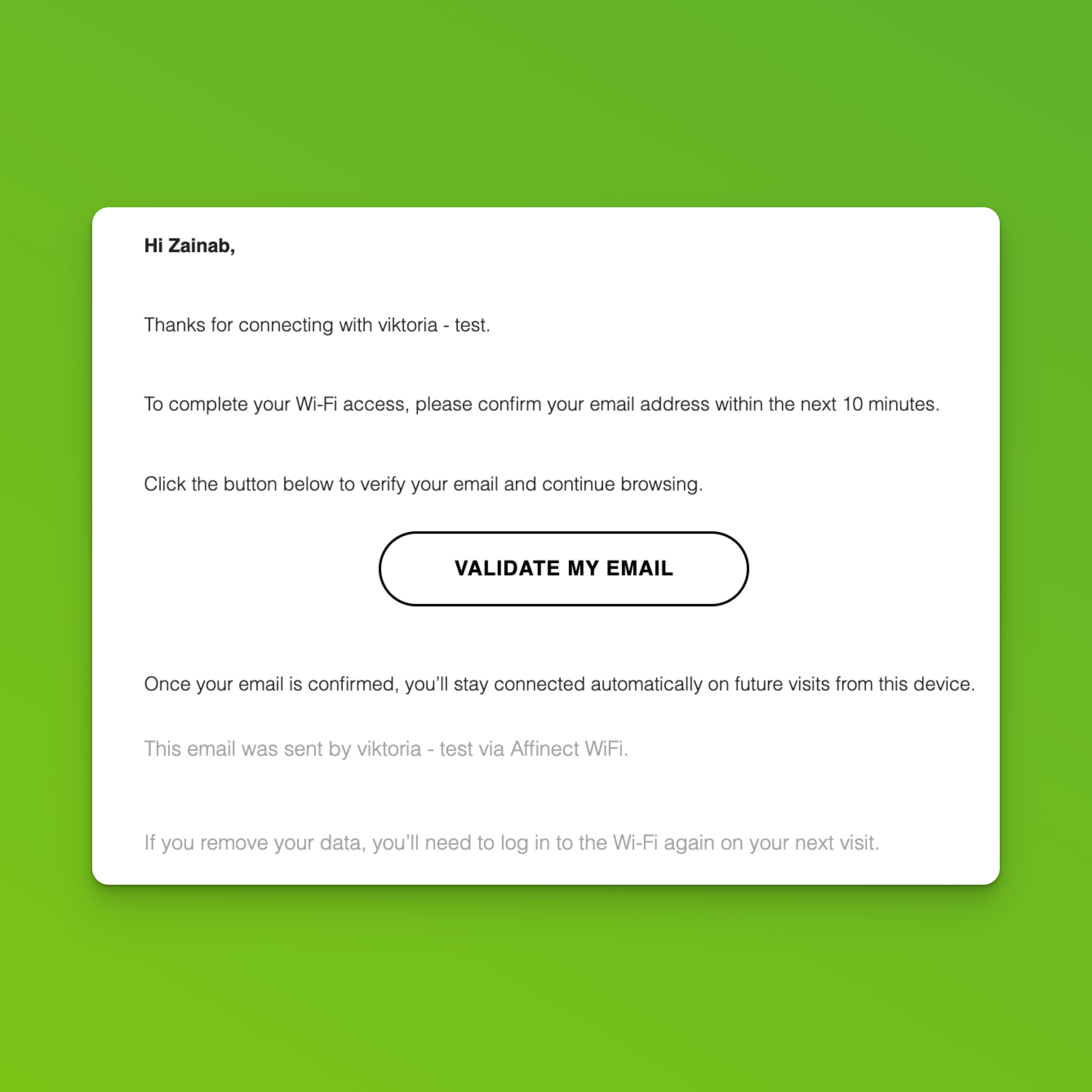 Email Verification Message