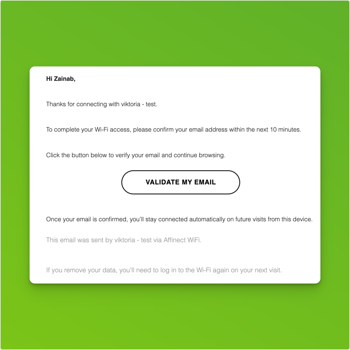 Email Verification Message