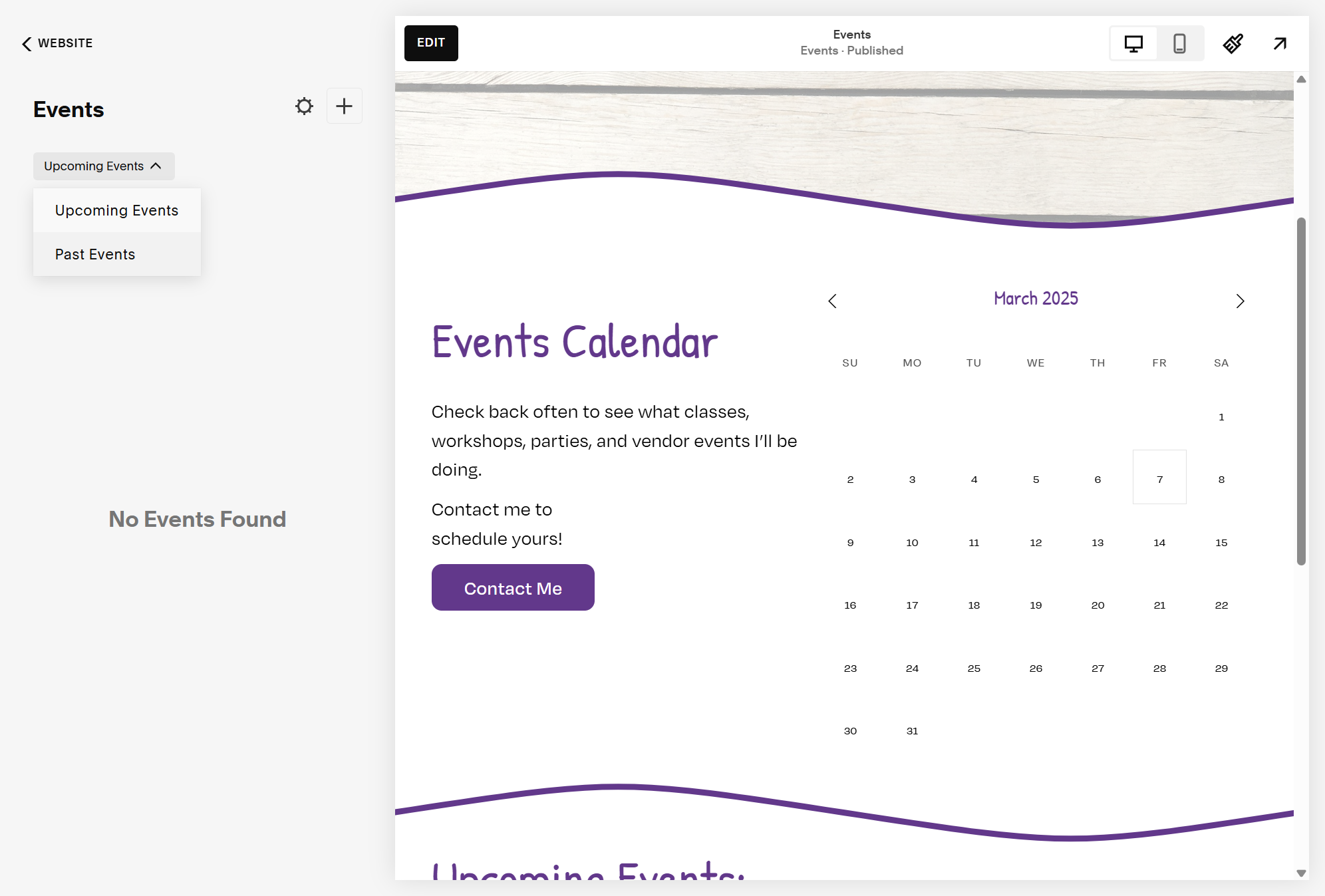 Click on Past Events