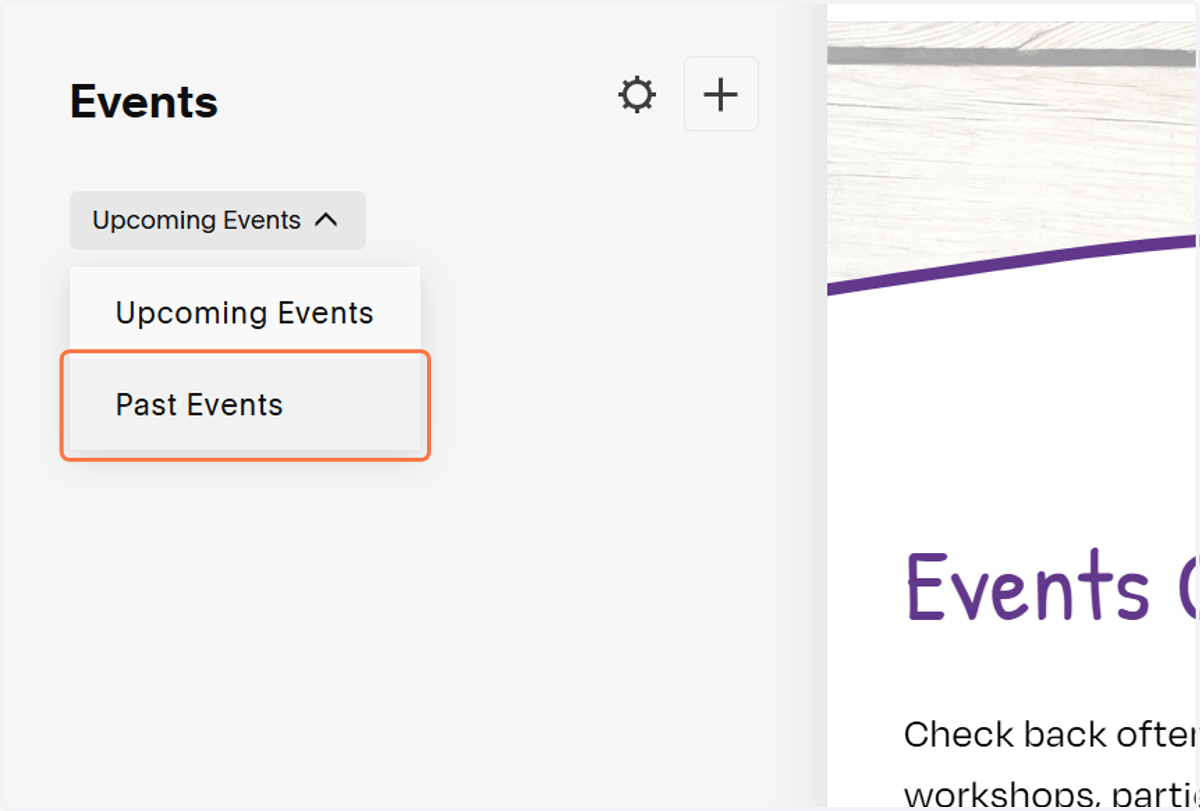 Click on Past Events