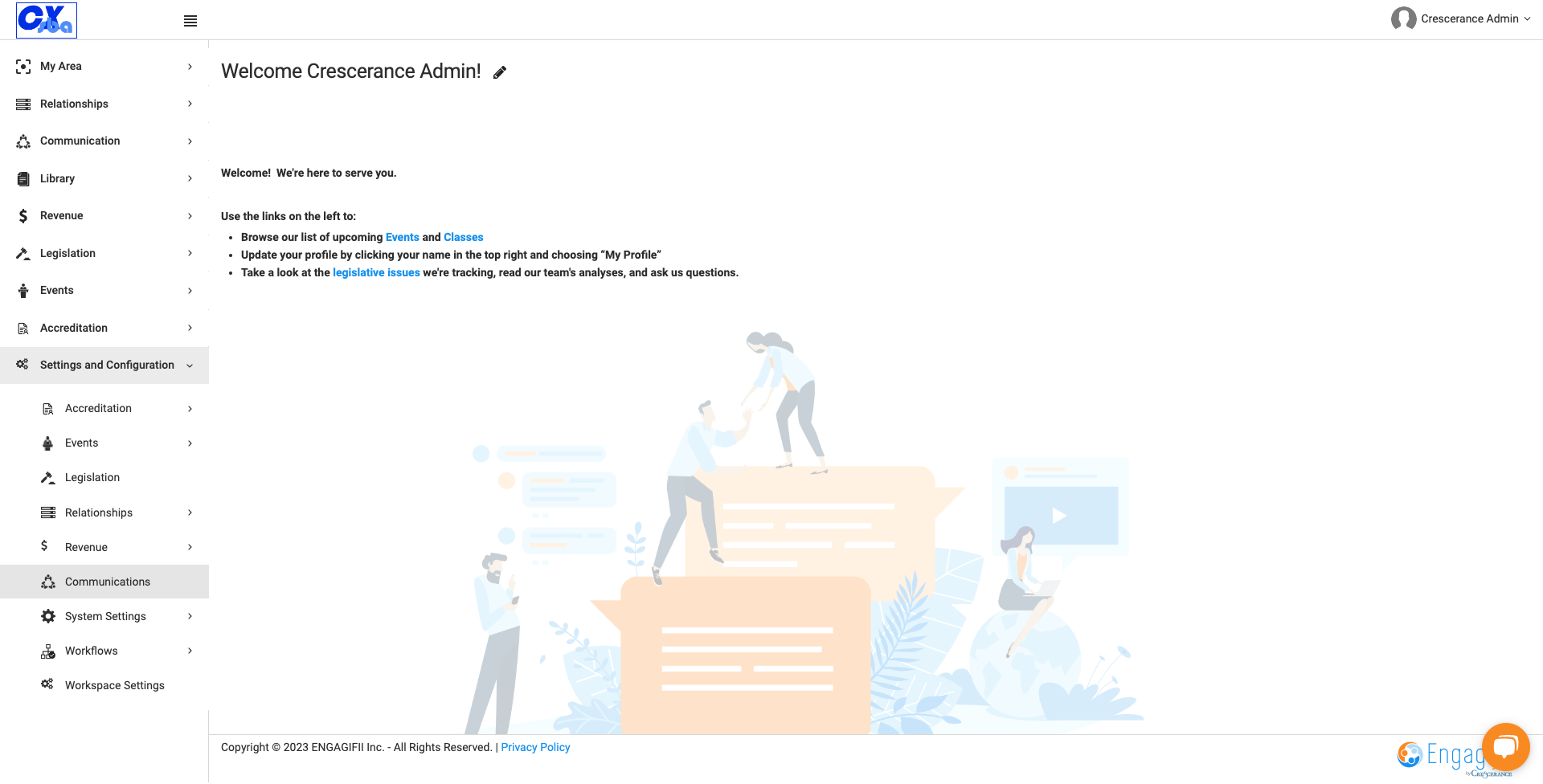 Click on Communications
