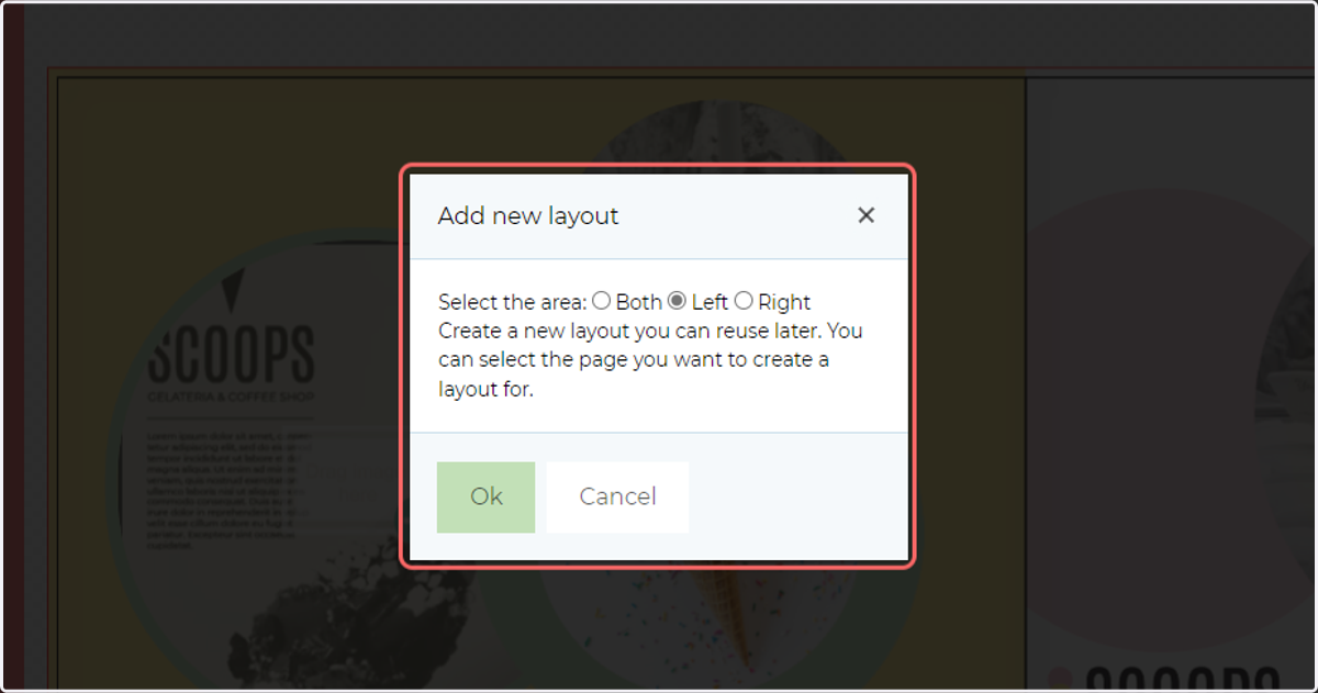 Follow the on-screen instructions to save the layout to a selected layout category.
