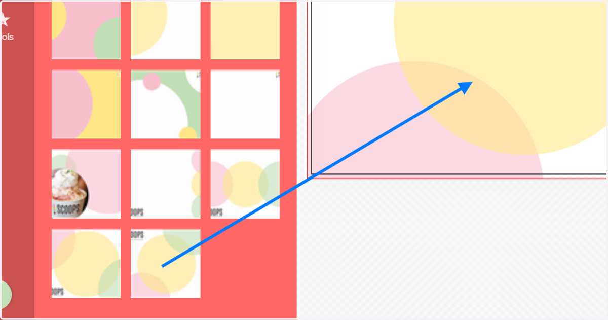 You can change the background design by dragging and dropping another design on top of the previous o