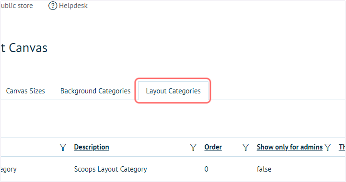 Click on Layout Categories