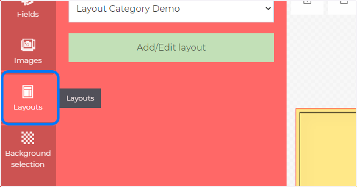 To save a new layout, click on Layouts then Add/Edit layout