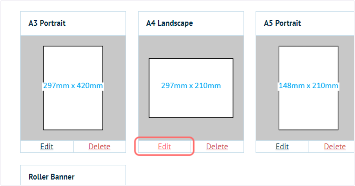 Click on Edit next to your canvas of choice