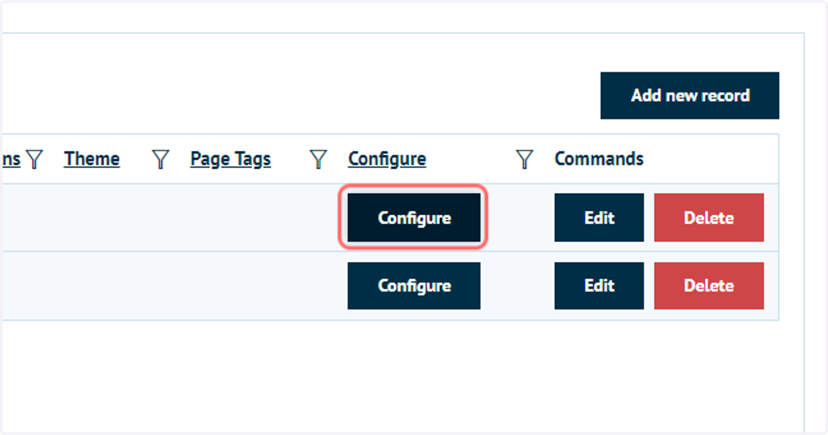 Click on Configure