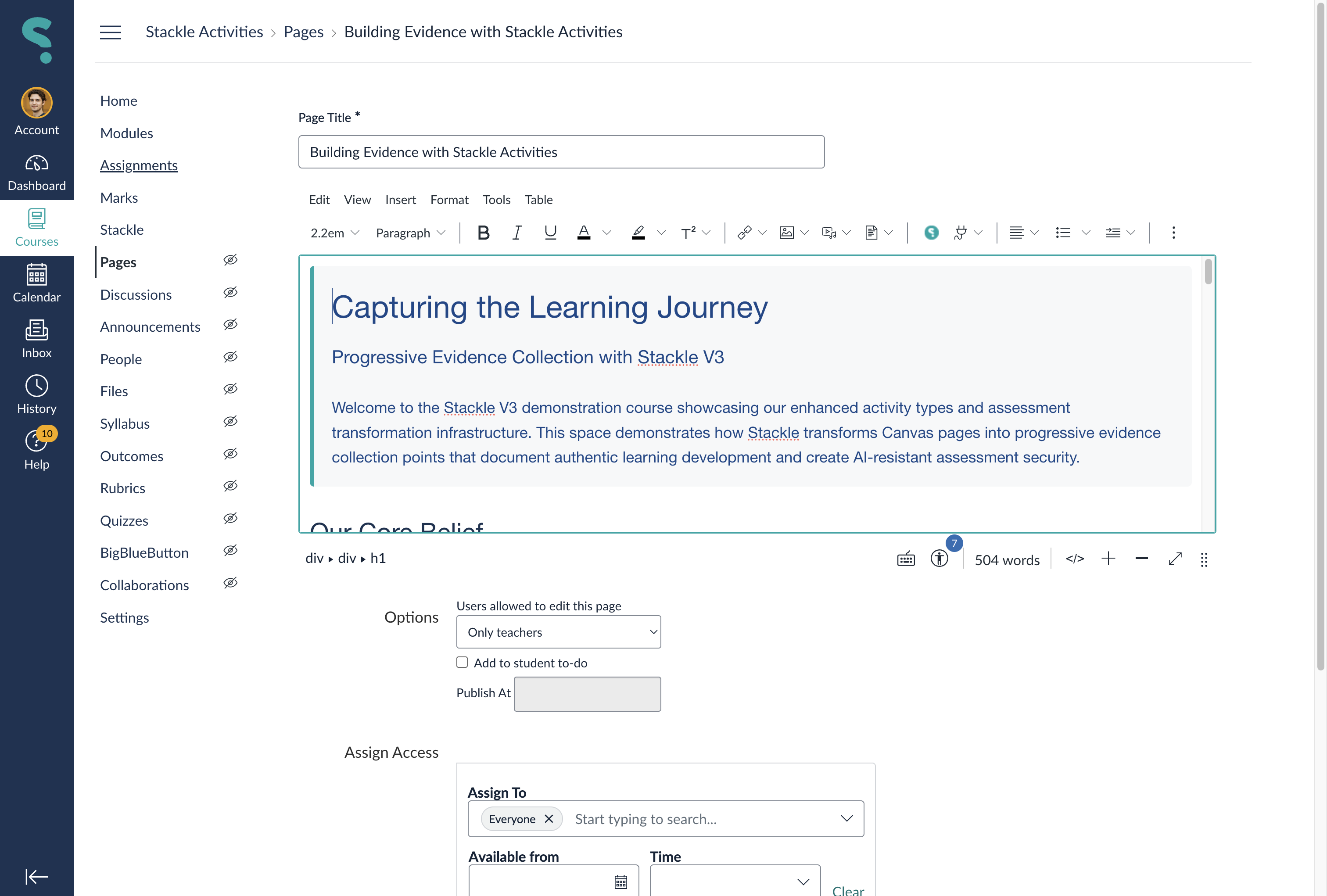 Select Assignments in your Course Menu