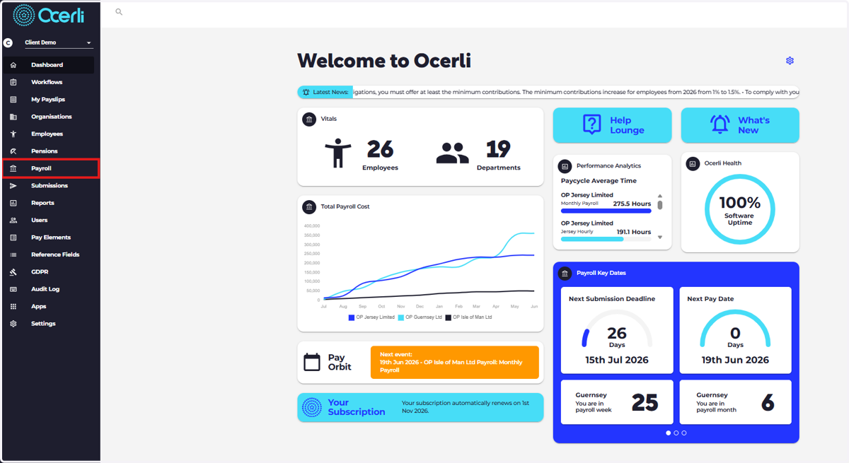 EXPORT TO XERO - Click on Payroll