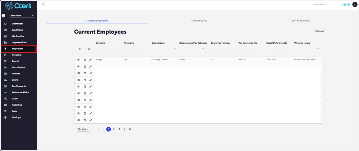 Repeat steps 11 - 15 for all employees