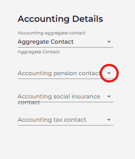 If required, Click the Pension Contact drop down