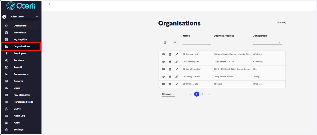 ORGANISATION SETUP - Organisation Contacts