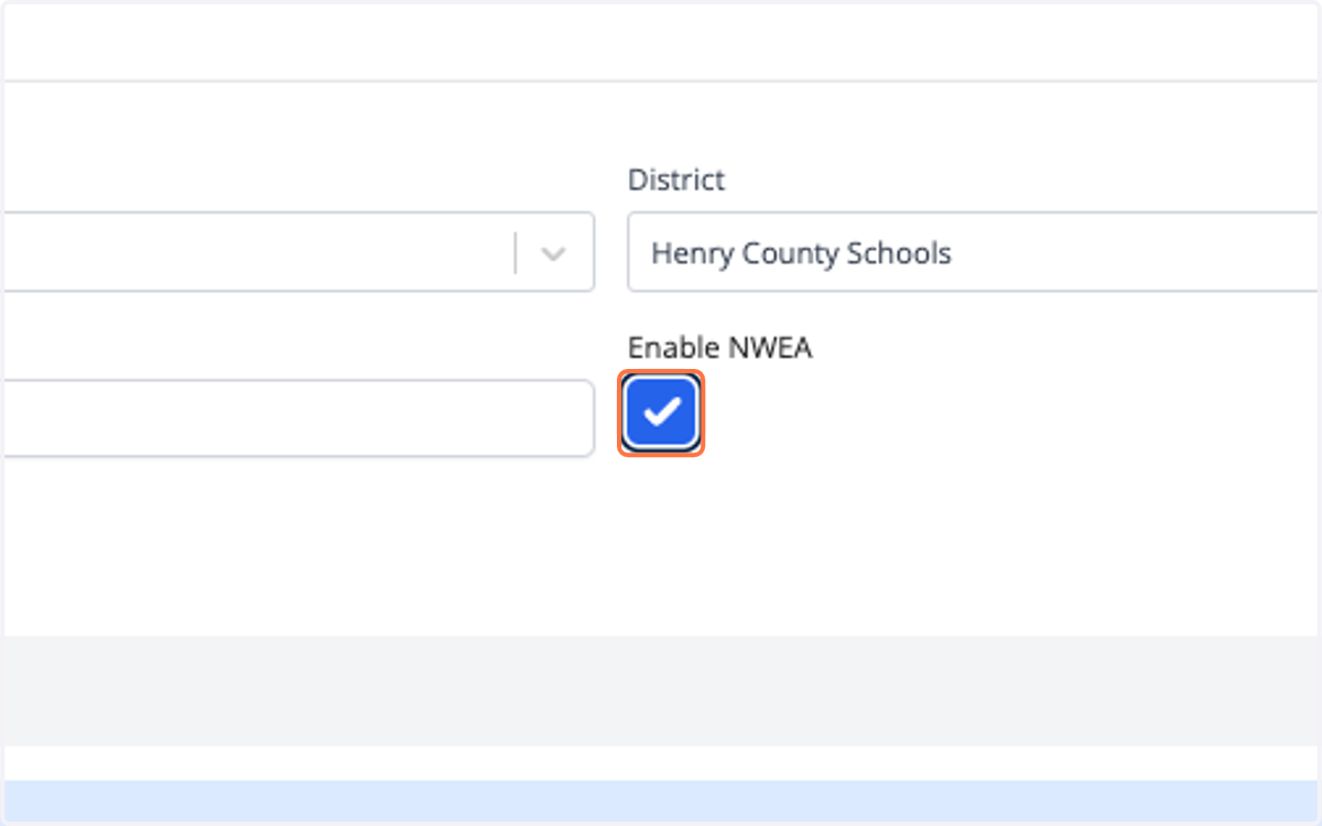 Select the Enable NWEA checkbox