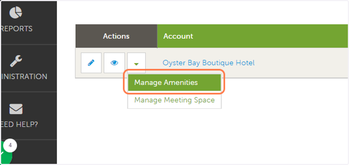 Click on Manage Amenities