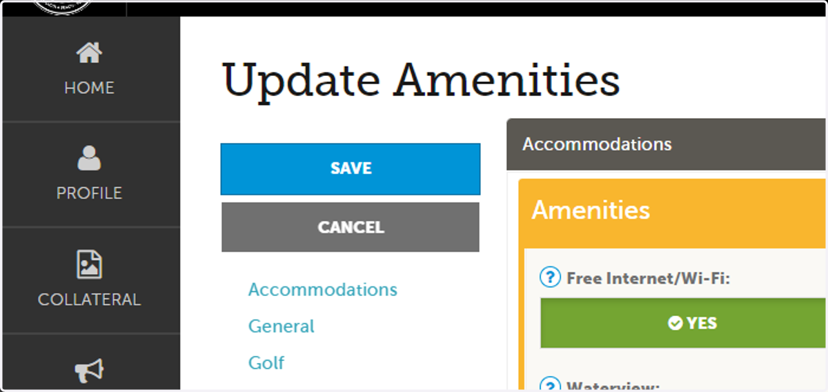 Click on Accessibility, and fill out all known information. Only sections you say YES to will appear on your business listing.