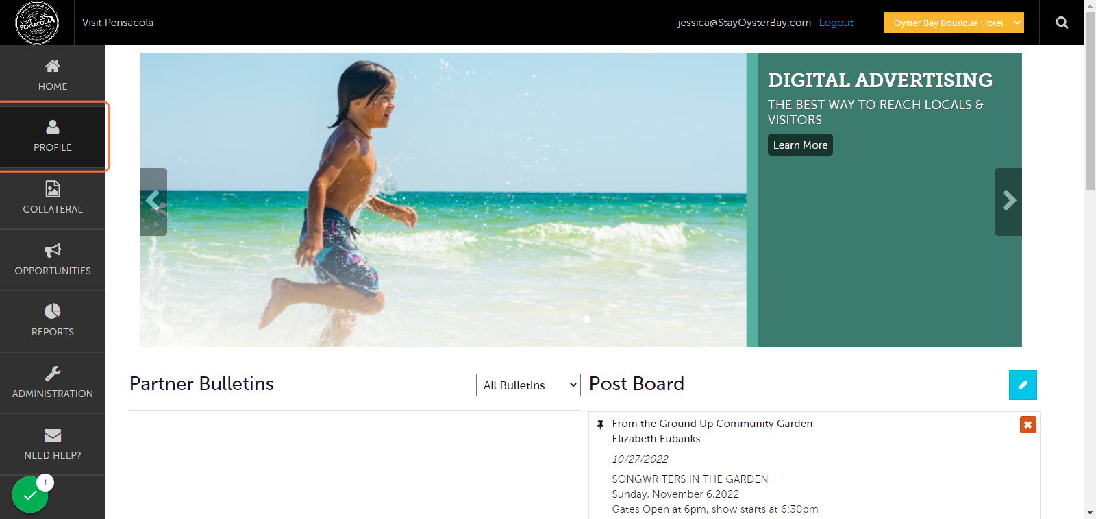 Click on PROFILE