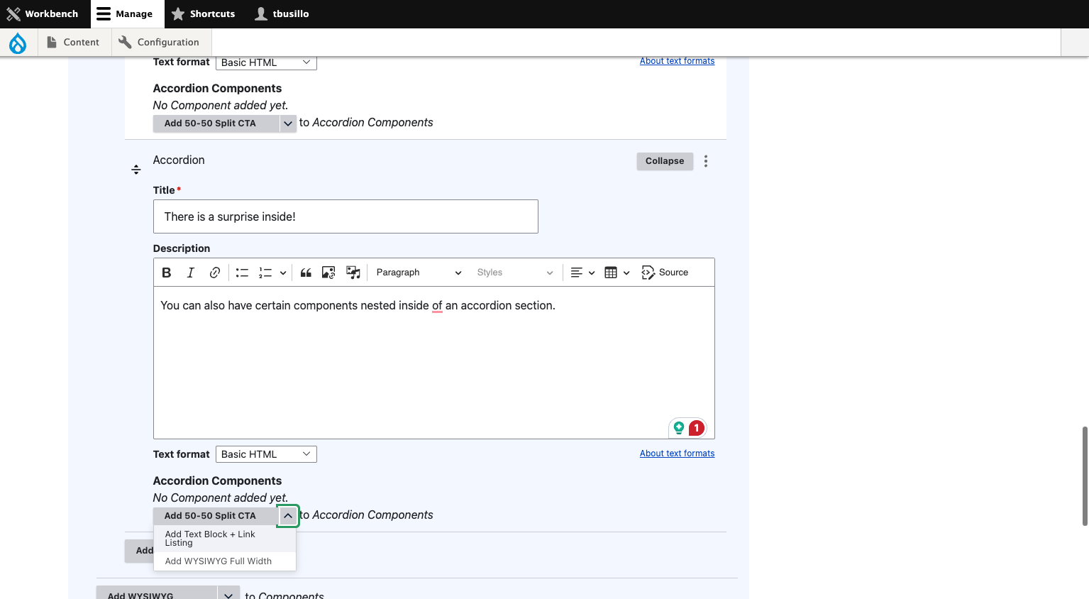 Click on Add Text Block + Link Listing