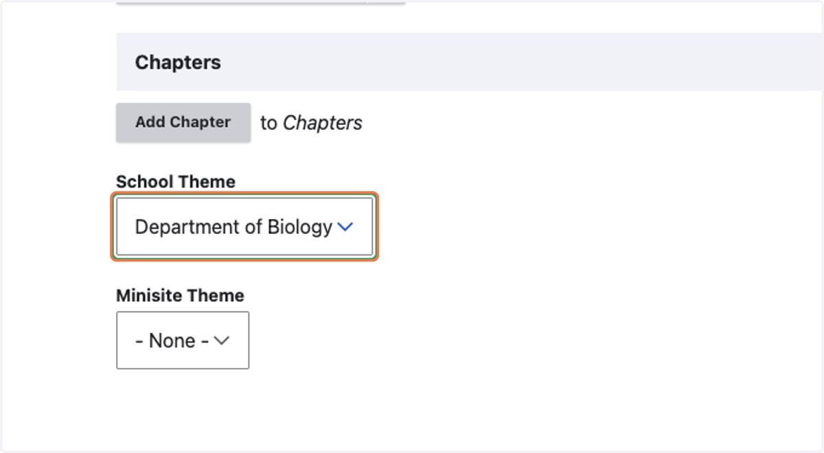 Select your site's theme