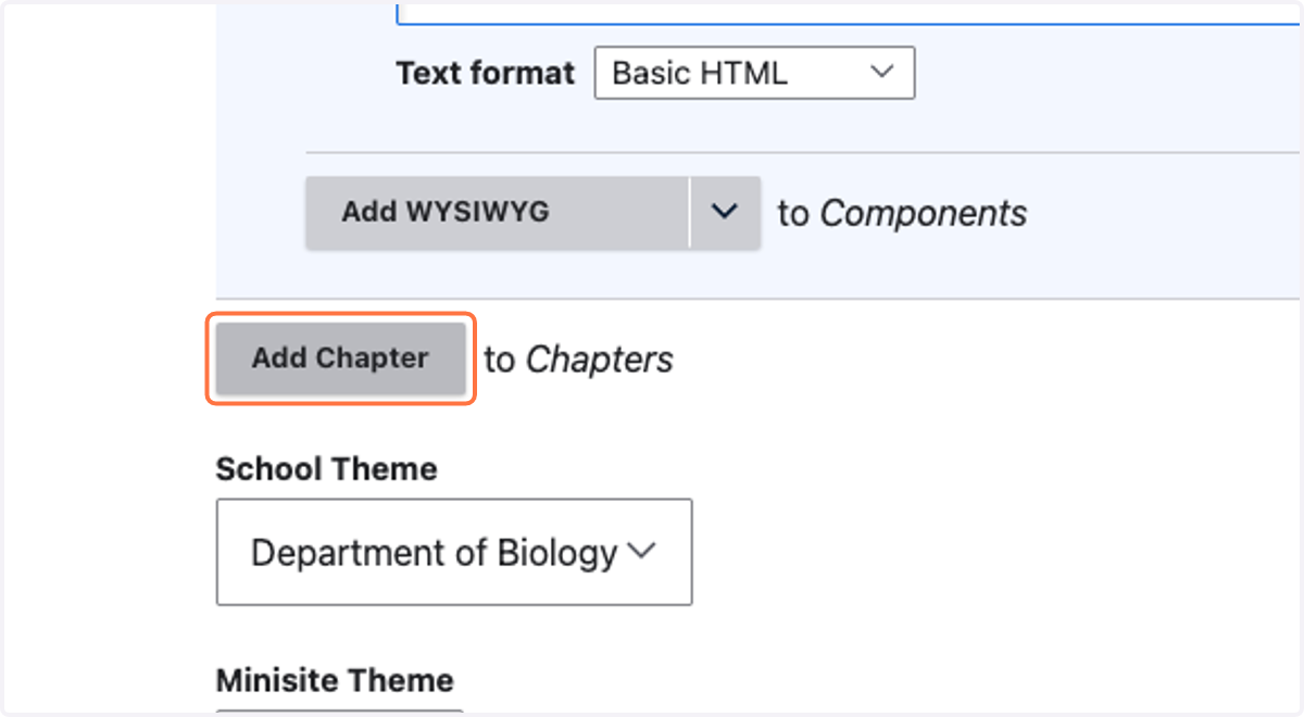 Click on Add Chapter