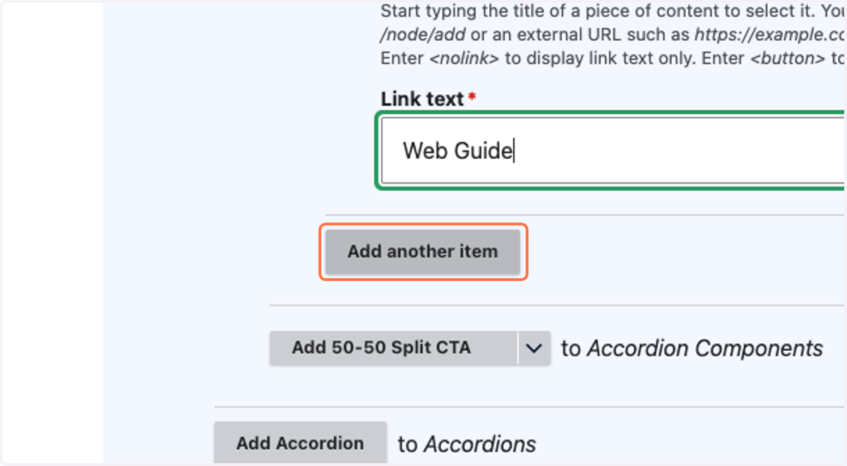 Click on Add another item