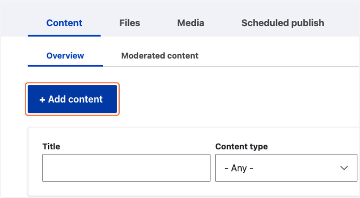 Click on Add content