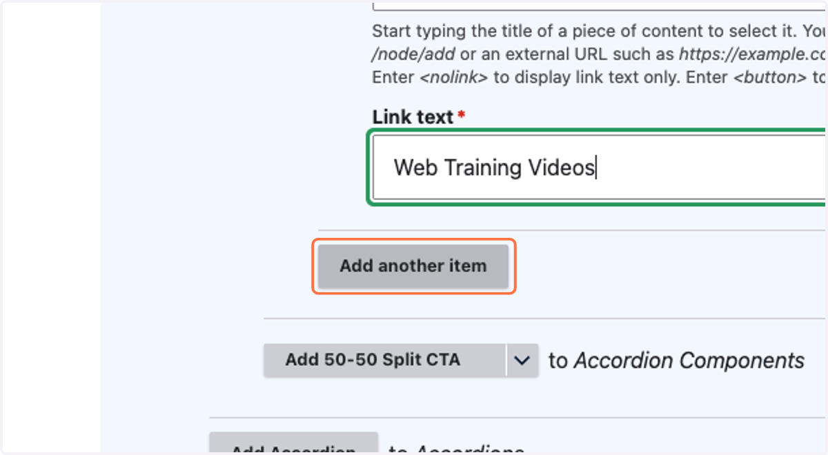 Click on Add another item