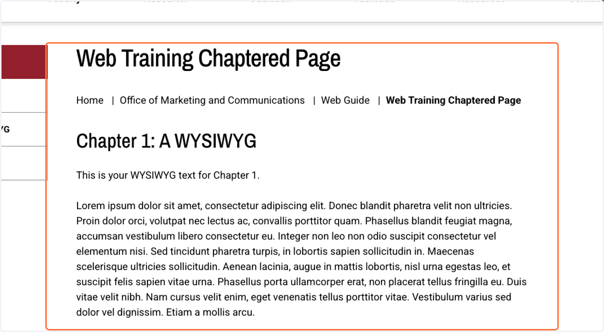 And preview your newly created chaptered page!