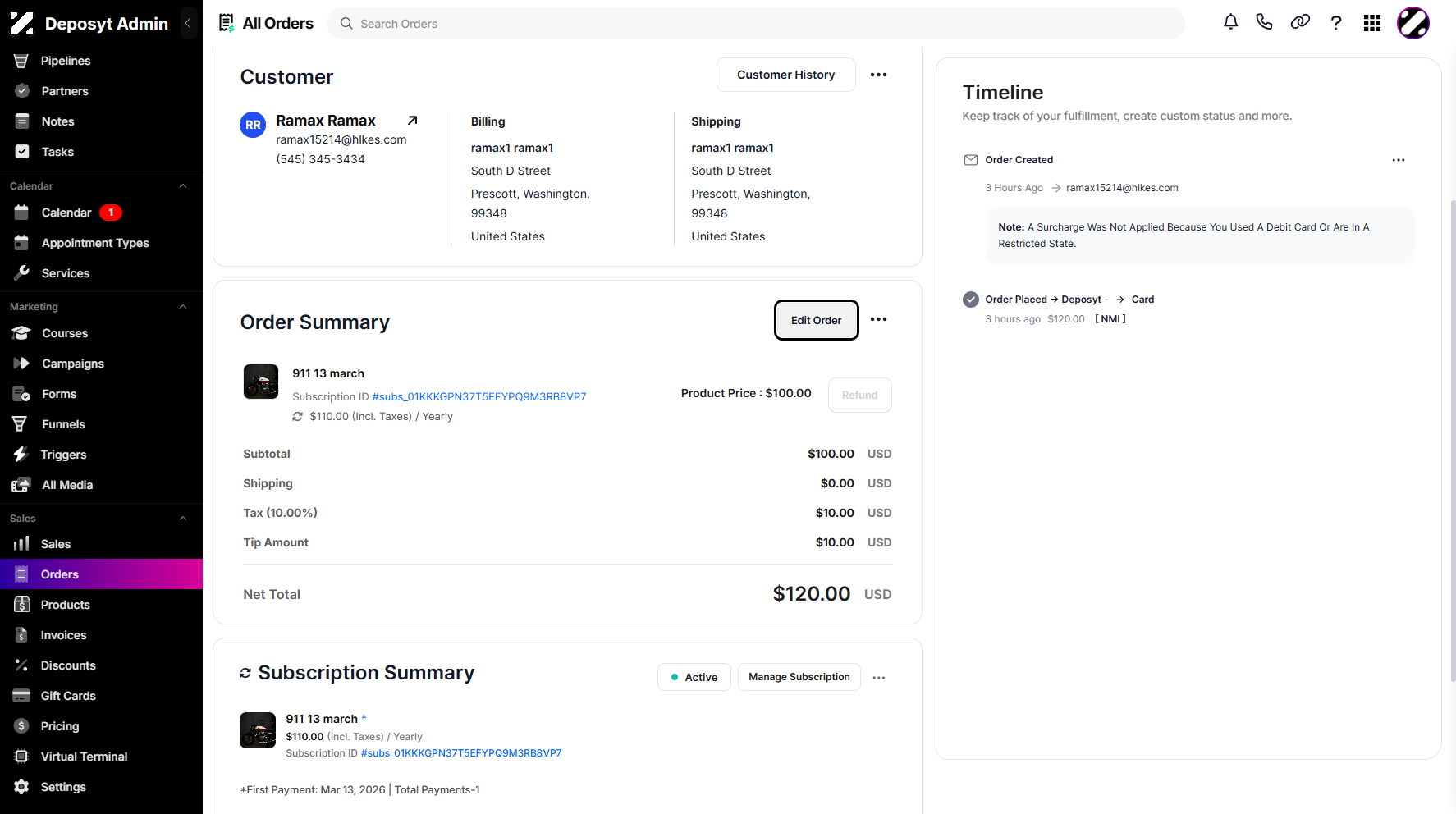 Step 5: Scroll down to the Order Summary and click the Edit Order button to proceed.