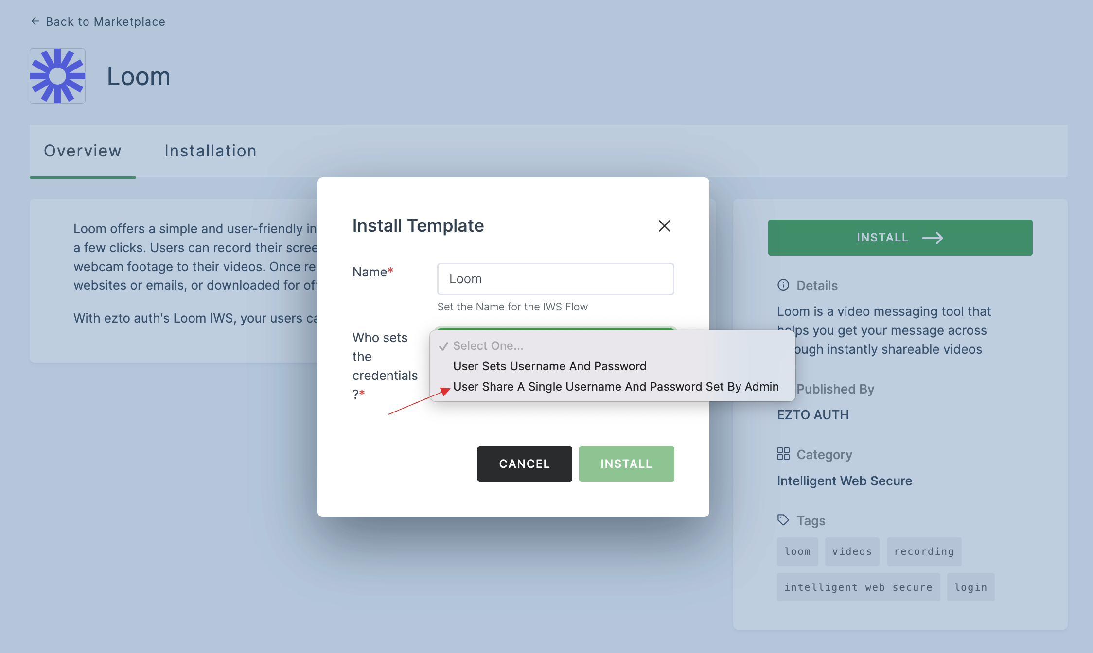 User Share A Single Username And Password Set By Admin