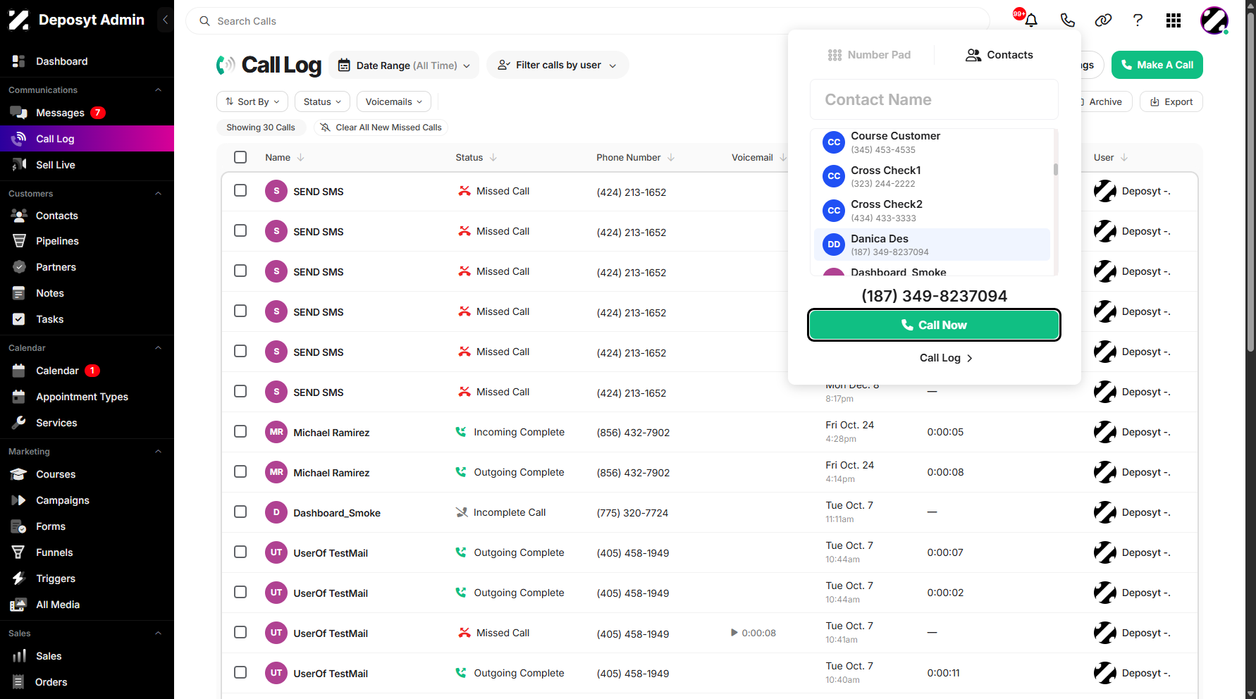 Step 8: After it’s enabled, click Call Now to begin the call.