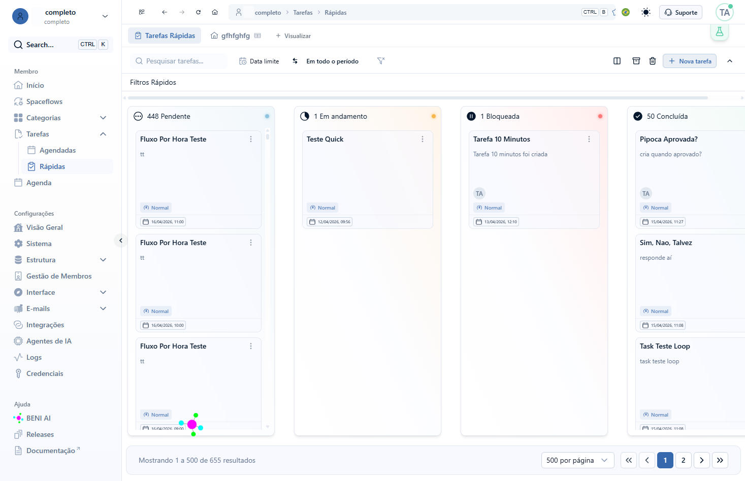 Agora, vamos à organização do Kanban