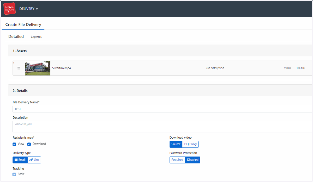 Fill out the file delivery form with any amendments (if required)