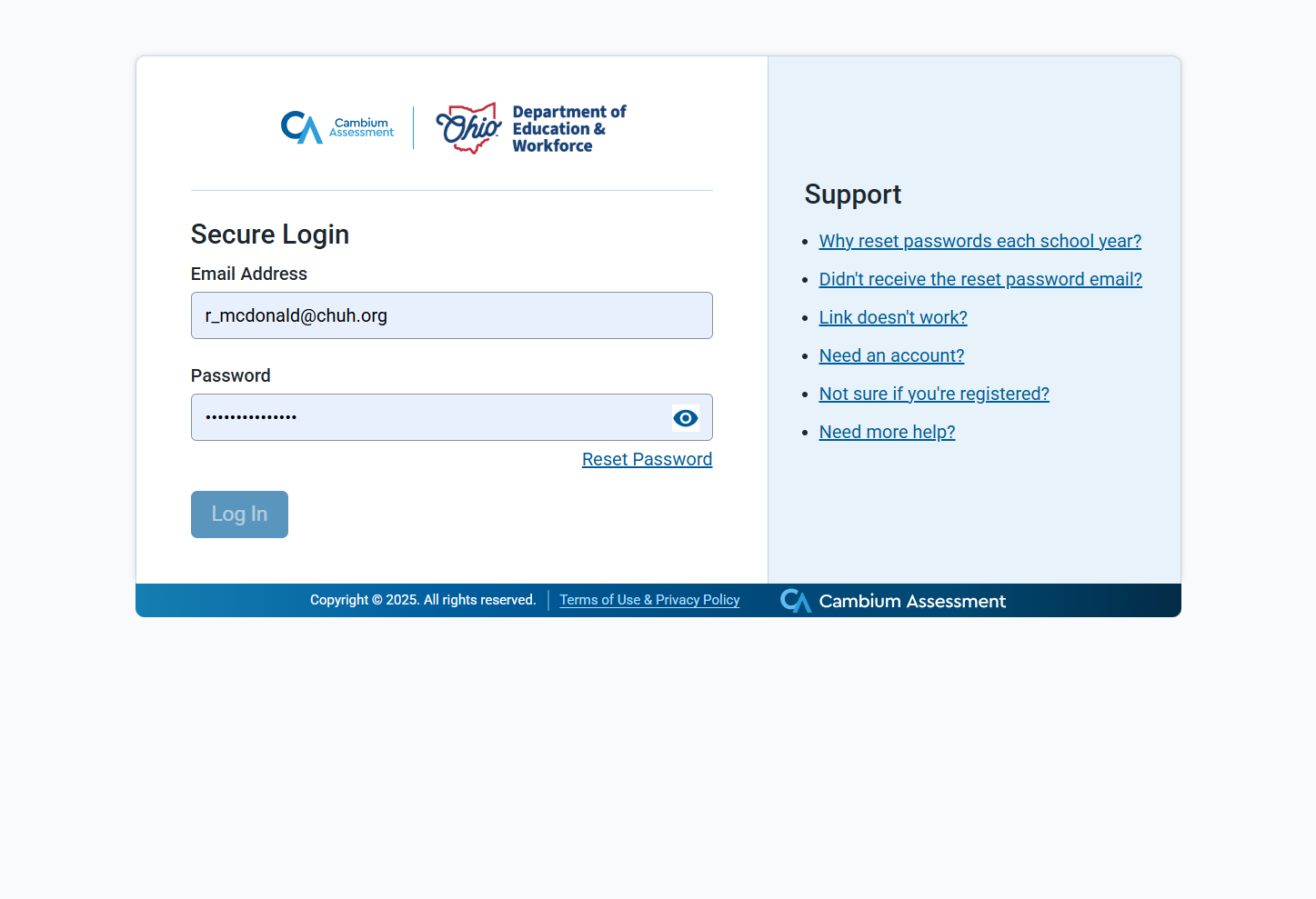 Log in