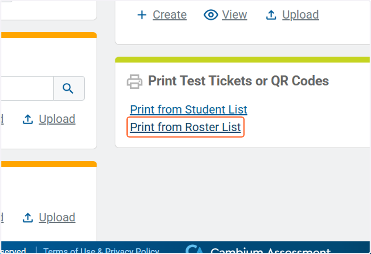 Click on Print from Roster List