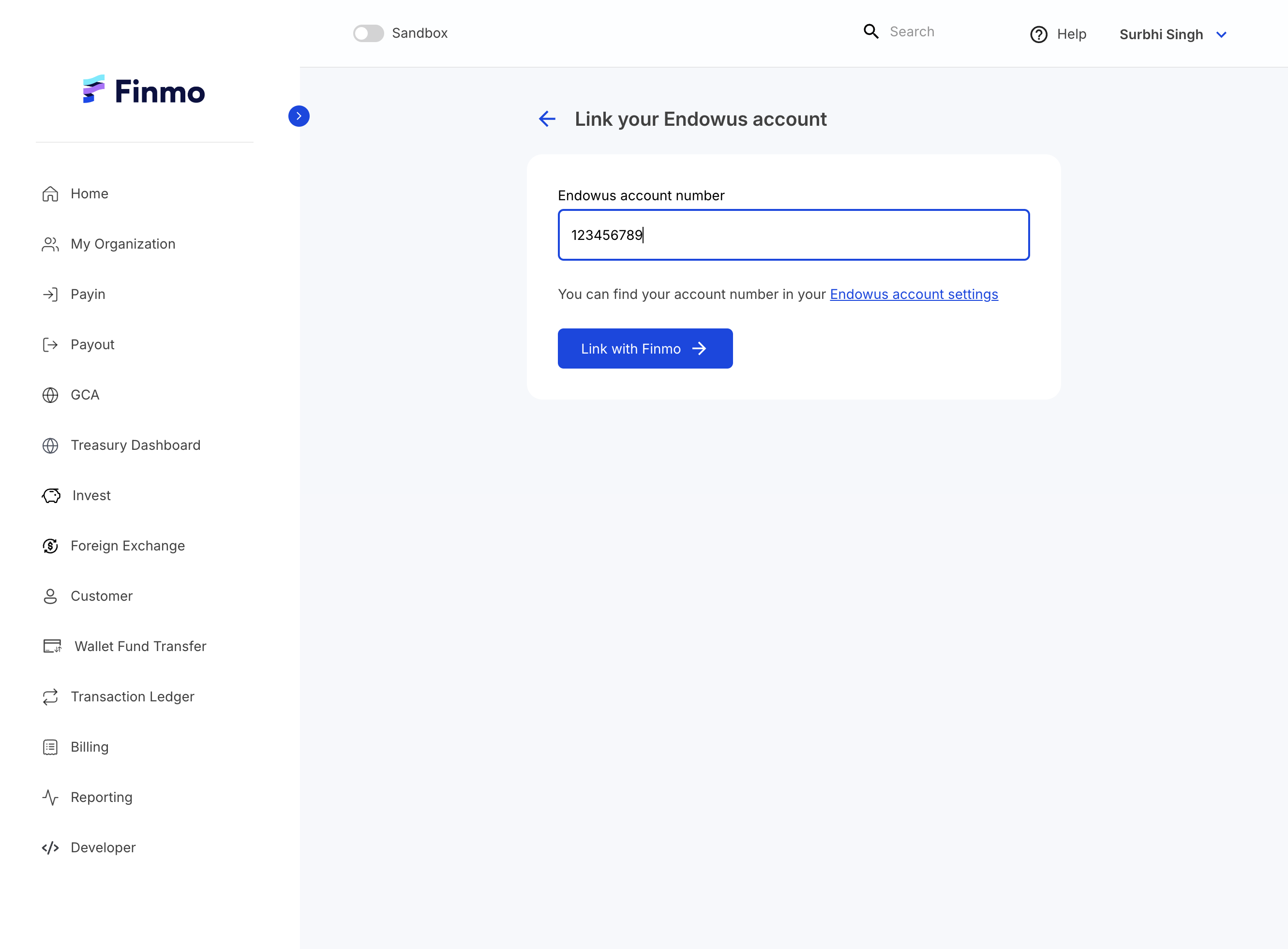 Enter your existing Endowus Account