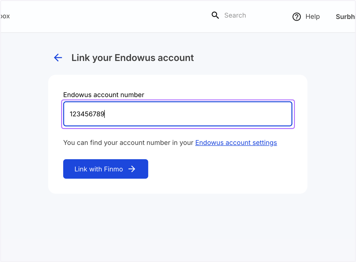 Enter your existing Endowus Account