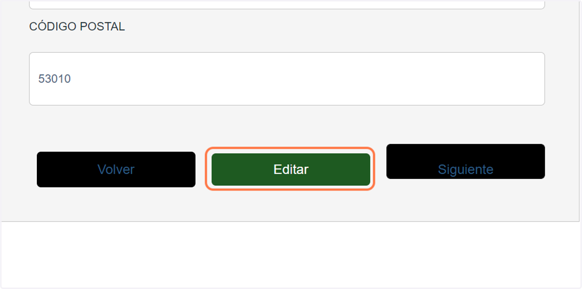 Si ya había facturado anteriormente con nosotros aparecerán sus datos, de lo contrario por favor introdúzcalos, incluyendo el correo donde desea recibir su factura. En caso de que requiera editar sus datos haga scroll hacia abajo y de click en el bot