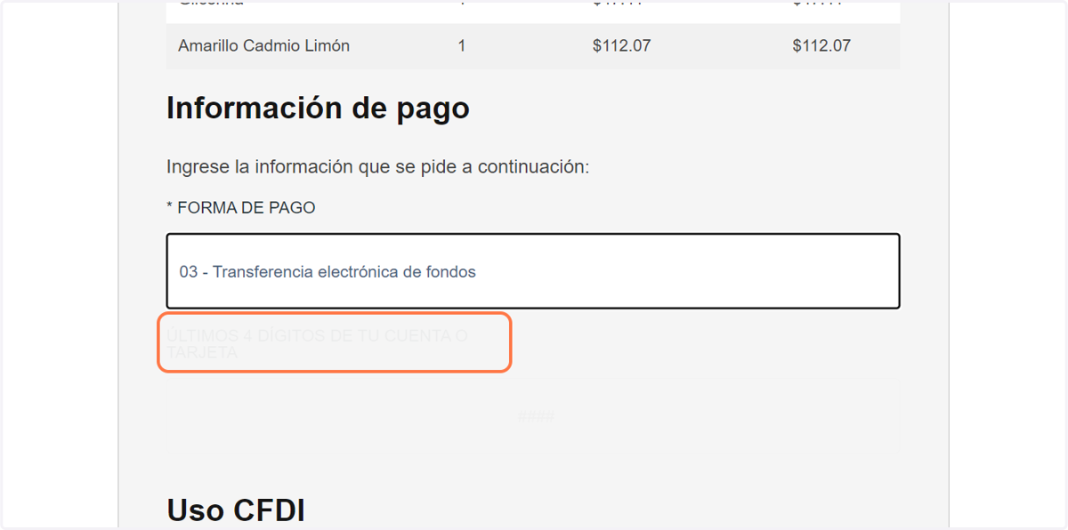 Seleccione su forma de pago.