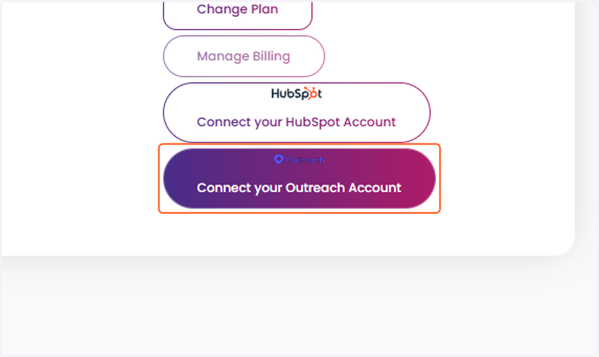 Click on Connect your Outreach Account