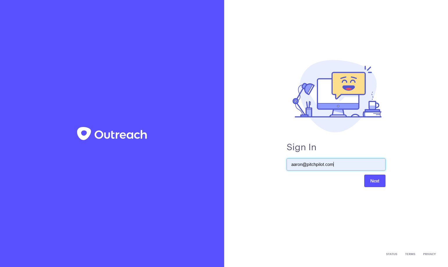 Enter your Outreach email