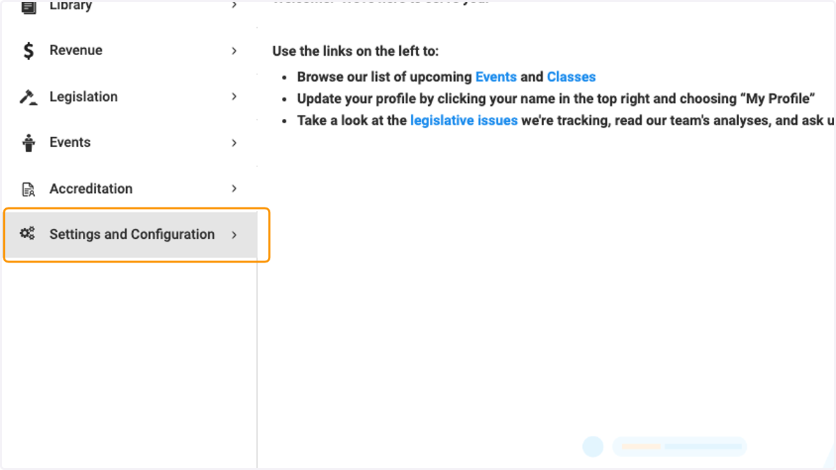 Click on Settings and Configuration